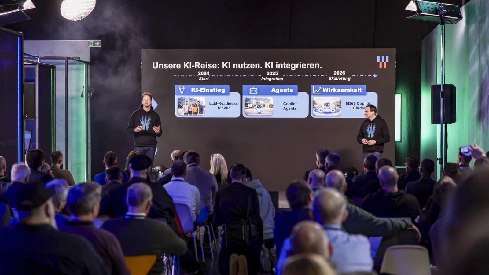 Vortrag von Mitarbeitern der NetCologne zum Thema KI im Einsatz bei NetCologne